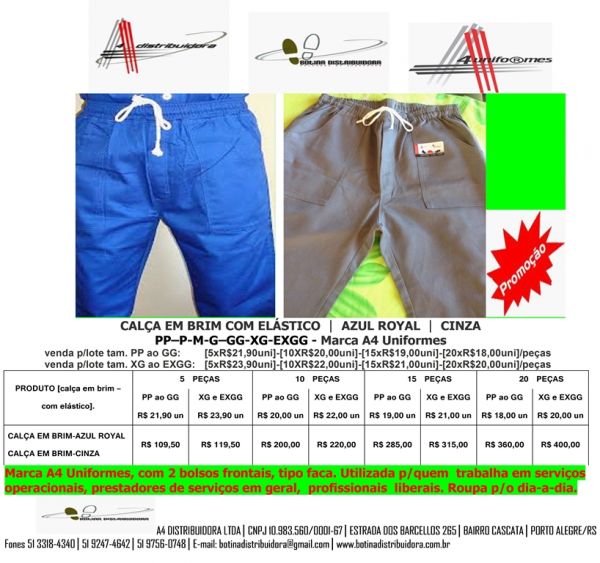 CALÇA EM BRIM