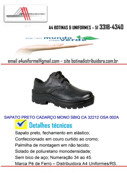 Sapato com Cadarço p/Construção Civil